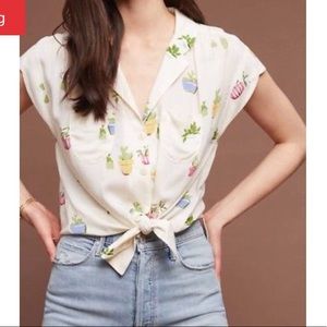 Anthropologie - Maeve Raffine Cactus Button Down
